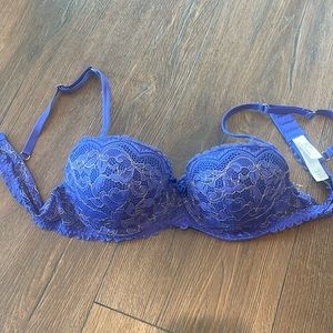 Cobalt balconette/light push up bra